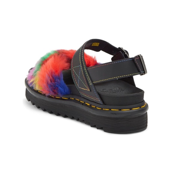 Dr Marten 2 colorful Furry Sandal size 7 - Picture 3 of 9